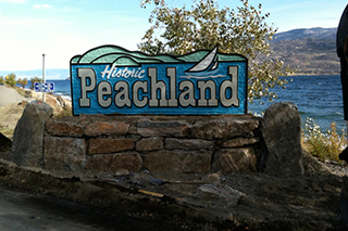 Peachland city sign Stone Mount