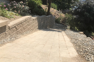 Basalite wall brick pathway