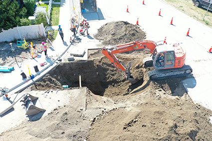 Hitachi Excavator Trenching